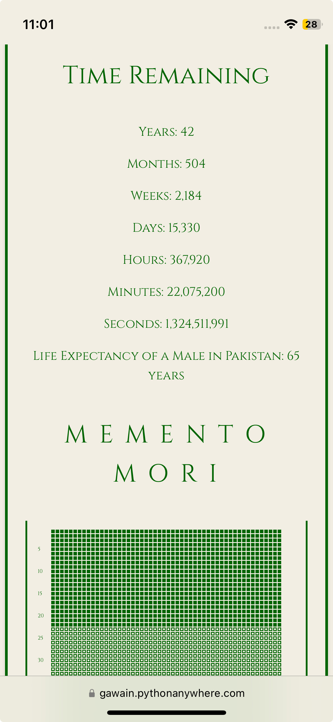 Life Expectancy Calculator Screenshot